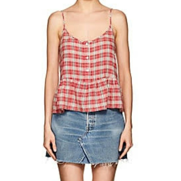 Current/Elliott The Workwear Peplum Linen Tank - Picture 2 of 7